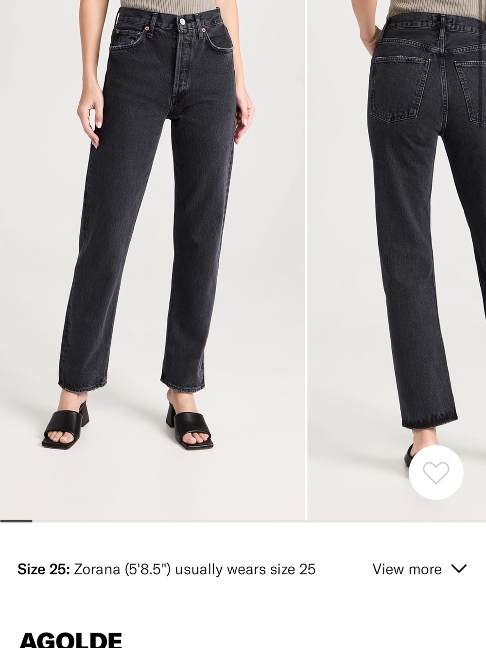 Agolde 90’s pinch Straight Leg High-Rise Jeans — Washed Black